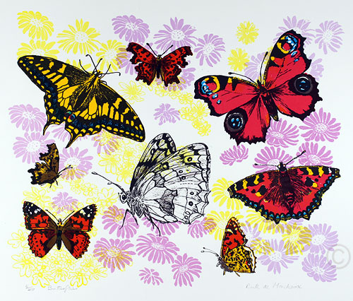 Butterflies - screenprint by Ruth de Monchaux